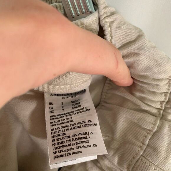American Eagle Pants Womens 2 Beige Drawstring Next Level Stretch Cotton Blend - Picture 6 of 9
